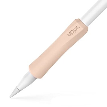 UPPERCASE Designs NimbleGrip Premium Silicone Ergonomic Comfort Grip Holder Dual Sided Design Compatible with Apple Pencil Pro USBC 2nd Generation 1st Generation 1 Pack Beige