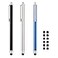 CCIVV 3 Pcs Stylus Pens for Touch Screens 024 inch Tip Series 12 Extra Replaceable Rubber Tips BlackSilverDark Blue