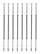 CCIVV Elastic Tether Lanyards Pack of 8 for Stylus Pens with Top Port Retractable Coiled Spring Lobster Clasp Hook Earphone Jack Black