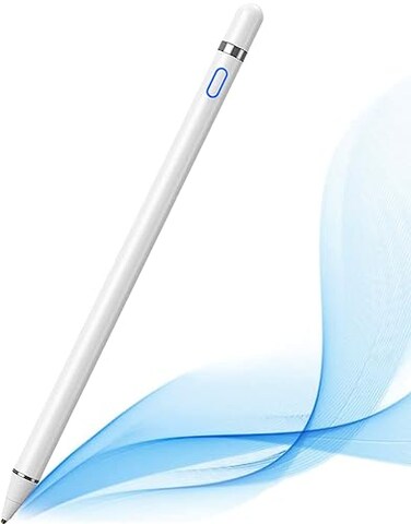 DOGAIN Active Digital Stylus Pen for Touchscreen Stylus Pencil for Apple iPad miniProAir Switch Samsung iPhone Android and Most Phone Tablet 15mm Fine Point Rechargeable Pens White