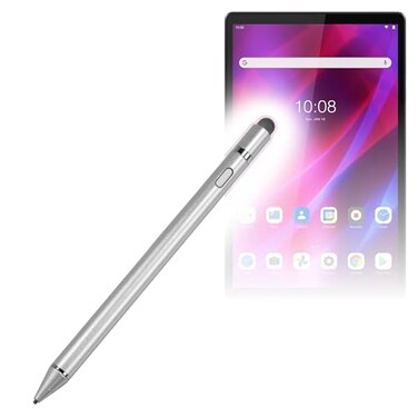 BoxWave Stylus Pen Compatible with Lenovo Tab K10 ZA8N AccuPoint Active Stylus Electronic Stylus with Ultra Fine Tip Metallic Silver