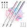 AmberVec Stylus Pens for Touch Screens 2 in 1 High Precision Universal Stylus Pen for iPad Compatible with Apple iPhone iPad Android Microsoft Tablets Phones 3 Pack Blue Pink Purple