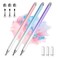 AmberVec Stylus Pens for Touch Screens 2 in 1 High Precision Universal Stylus Pen for iPad Compatible with Apple iPhone iPad Android Microsoft Tablets Phones 3 Pack Blue Pink Purple