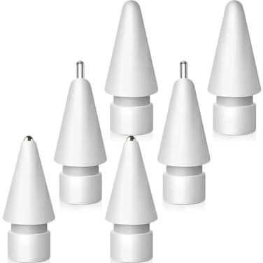 SIXFU Upgraded Replacement Tips for Apple Pencil Metal Tips Set Precise Control for Apple Pencil USB C 2nd 1st Gen Apple Pen Nib6 Pack