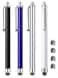 CCIVV Stylus 4 Pcs 50 Inch Mesh Fiber Tip Stylus Pens for Touch Screen Compatible with iPad iPhone Kindle Fire 4 Extra Replaceable Hybrid Fiber Tips White Black Silver Blue