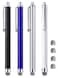 CCIVV Stylus 4 Pcs 50 Inch Mesh Fiber Tip Stylus Pens for Touch Screen Compatible with iPad iPhone Kindle Fire 4 Extra Replaceable Hybrid Fiber Tips White Black Silver Blue