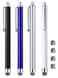 CCIVV Stylus 4 Pcs 50 Inch Mesh Fiber Tip Stylus Pens for Touch Screen Compatible with iPad iPhone Kindle Fire 4 Extra Replaceable Hybrid Fiber Tips White Black Silver Blue