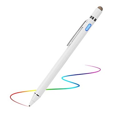 EVACH Stylus Pen for iPhone 16151413 Pro Max Digital Pencil with 15mm Ultra Fine Tip with High Precision 2in1 Fabric Magnetic Cap Pen Good for Drawing and Writing White