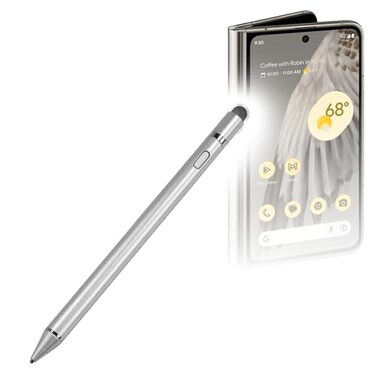 BoxWave Stylus Pen Compatible with Google Pixel Fold AccuPoint Active Stylus Electronic Stylus with Ultra Fine Tip Metallic Silver