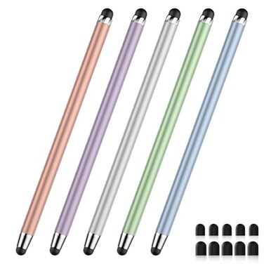DAXINGXING Stylus Pen for Touchscreen5 PCS Stylus2in1 Stylus Pen for iPad High Sensitivity Precision Suitable for Touch Screens of iPhoneipadAndroid TabletSilverBlueRose GoldPurpleLight Green