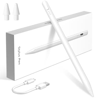 iMangoo Stylus Pen for iPad 11109 USBC Fast Charging with Magnetic Attraction Palm Rejection Tilt Sensitivity Active Pen with 2 Replacement Tips for iPad ProAir School Kids Students White
