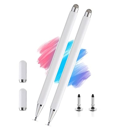 fllynewrite 2in1 Stylus Pen for Samsung Galaxy Tab A11A11A9A97 LiteA7A8A8 Plus Stylus for iPadiPhoneFireLenovoPixel Tables All AndroidiOS Touch Devices 2StylusWhite