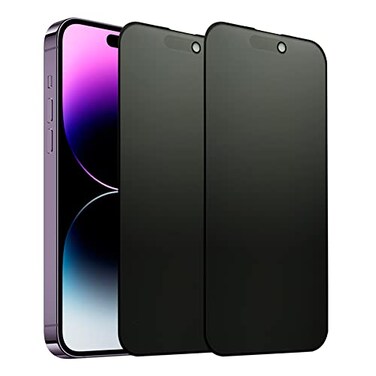 SOOPUR 2 Pack Matte Privacy Screen Protector for iPhone 14 Pro 61 AntiGlare AntiSpy Scratch Resistant Tempered Glass Film Smooth Sensitive Touch Rounded Edge Full Coverage
