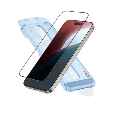 FLOLAB NanoArmour ONETIME PRO for iPhone 16 Pro Screen Protector AntiReflectivePolarSpectra AntiRainbow Tempered Glass Ultra Clear Infinity Edge Easy Install DustFree Scratch Resistant
