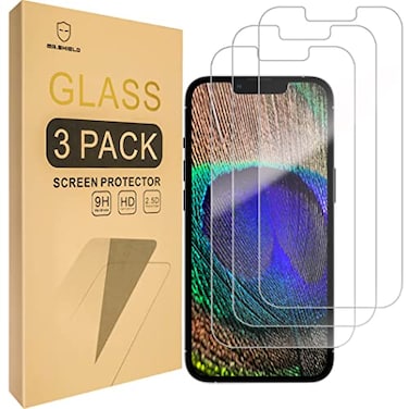 Mr.Shield MrShield Screen Protector compatible with iPhone 14 iPhone 13 iPhone 13 Pro 61 Inch Easy Face Unlock Version Tempered Glass 3PACK Japan Glass with 9H Hardness