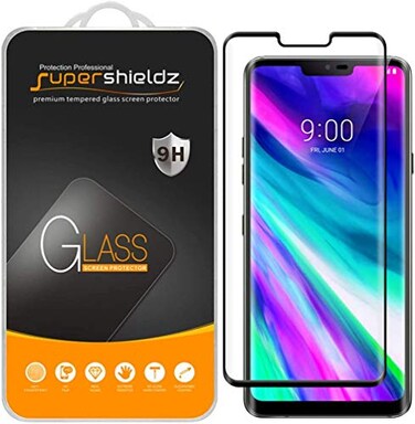 Supershieldz 2 Pack Designed for LG G8 ThinQ Tempered Glass Screen Protector Full Cover 3D Curved Glass Anti Scratch Bubble Free Black