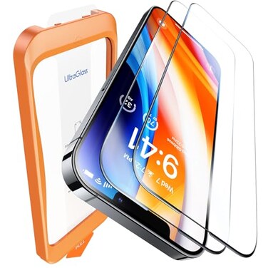 UltraGlass UNBREAK TOP 9H Glass for iPhone 12 Pro Max Screen Protector Military Grade Shatterproof Longest Durable Full Screen iPhone 12 Pro Max Glass 2024 Upgrade 2 Packs