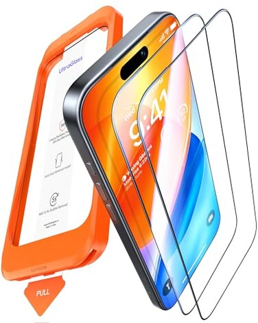 UltraGlass UNBREAK TOP 9H Armor for iPhone 16 Screen Protector No1 Military Grade Shatterproof Screen Protector iPhone 16 Tempered Glass 61 Longest Durable Full Coverage 2 Pack