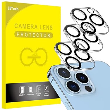 JETech Camera Lens Protector for iPhone 13 Pro Max 67Inch and iPhone 13 Pro 61Inch 9H Tempered Glass HD Clear AntiScratch Case Friendly Does Not Affect Night Shots 3Pack