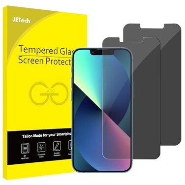 JETech Privacy Screen Protector Compatible with iPhone 13 mini 54Inch Anti Spy Tempered Glass Film Case Friendly 2Pack