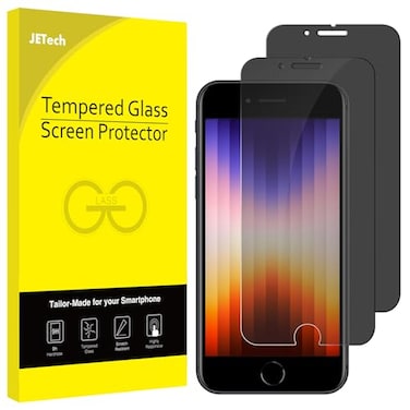 JETech Privacy Screen Protector for iPhone SE 3 2022 3rd Edition 47Inch Anti Spy Tempered Glass Film Case Friendly 2Pack