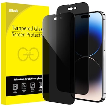 JETech Privacy Full Coverage Screen Protector for iPhone 14 Pro Max 67Inch AntiSpy Tempered Glass Film Edge to Edge Protection CaseFriendly 2Pack