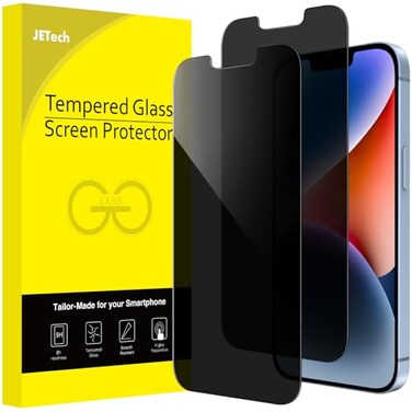 JETech Privacy Screen Protector for iPhone 14 Plus 67Inch Anti Spy Tempered Glass Film 2Pack