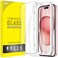 JETech Screen Protector for iPhone 15 61Inch Tempered Glass Film with Easy Installation Tool CaseFriendly HD Clear 3Pack