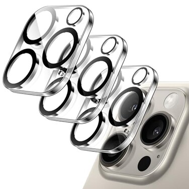 JETech Camera Lens Protector for iPhone 15 Pro 61Inch and iPhone 15 Pro Max 67Inch 9H Tempered Glass AntiScratch Case Friendly Does Not Affect Night Shots HD Clear 3Pack