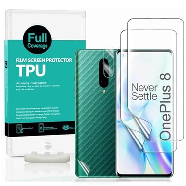 Ibywind For OnePlus 8 2 Pcs Screen ProtectorFlexible TPU FilmWith 1Pc Camera Lens Protector1Pc Back FilmBubble FreeEasy to install