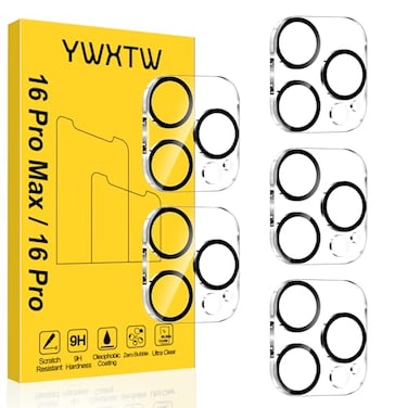 YWXTW 5 Pack Designed for iPhone 16 Pro Max Camera Lens Protector for iPhone 16 Pro Camera Lens Protector Night Shooting Mode Anti Scratch HD Clear 9H Hardness Tempered Glass