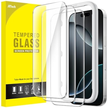 JETech Screen Protector for iPhone 16 Pro 63Inch Tempered Glass Film with Easy Installation Tool CaseFriendly HD Clear 3Pack