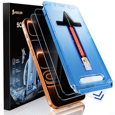 MAGIC JOHN 2 Pack for iPhone 17 Pro Max 69 inch Privacy Glass Screen ProtectorAntiSpy Auto DustElimination Bubble Free Easy Installation Daily Drop Protection