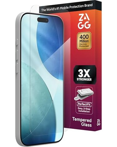 ZAGG Glass Screen Protector for iPhone 173X Stronger Impact Shatter Protection Scratch SmudgeResistant iPhone Tempered Glass InvisibleShield Easy PerfectFit Install