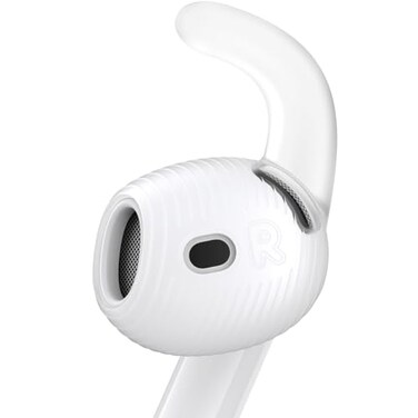 Gcioii 3 Pairs for AirPods 4 Ear Hooks Covers Added Storage Pouch AntiSlip Accessories Compatible with Apple AirPods 4th Generation Translucent
