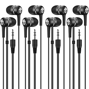 Yoley Bulk Earbuds Headphones 100 Pack for School Classroom Kids Wholesale Durable Wired Earphones Class Set to Students Teens and Adult Black