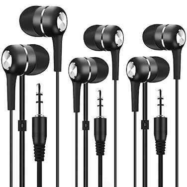 Yoley Bulk Earbuds Headphones 50 Pack for School Classroom Kids Wholesale Durable Wired Earphones Class Set to Students Teens and Adult Black