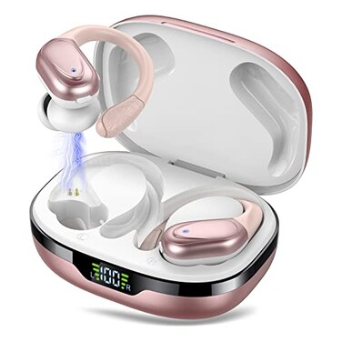 CASCHO Ear buds Wireless Earbuds Bluetooth 53 Headphones 60hrs Playtime with Digital Display Sports Wireless Headphones with Earhook Deep Bass IPX7 Waterproof OverEar Earbuds for Android iOS Workout R