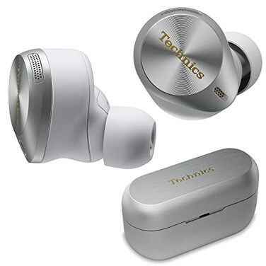 Technics Premium HiFi True Wireless Bluetooth Earbuds with Advanced Noise Cancelling 3 Device Multipoint Connectivity Wireless Charging HiRes Audio Enhanced Calling EAHAZ80S Silver