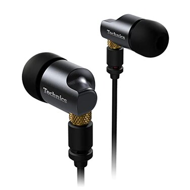 Technics Premium in Ear Monitors IEM HighFidelity Wired inEar Earbuds Earphones with Innovative 10mm Driver for UltraLow Distortion EAHTZ700 BlackGold