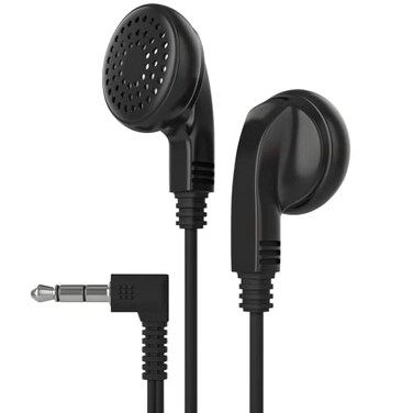 Maeline Bulk Earphones with 35 mm Headphone Plug 100 Pack Wholesale Bundle Black