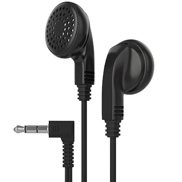 Maeline Bulk Earphones with 35 mm Headphone Plug 40 Pack Wholesale Bundle Black