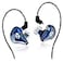 BASN HighDefinition in Ear Monitor Headphones for Musicians with Detachable MMCX Earbuds Dual Dynamic Drivers and NoiseIsolating Blue