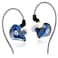 BASN HighDefinition in Ear Monitor Headphones for Musicians with Detachable MMCX Earbuds Dual Dynamic Drivers and NoiseIsolating Blue