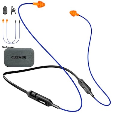 CUZABE Bluetooth Earplug Headphones for Work Neckband Wireless Ear Plugs Earbuds 29 dB Noise Reduction Ear Protection with Replacement Ear Tips 30 Hour Battery OSHA Compliant for Industrial Safety