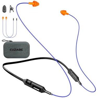 CUZABE Bluetooth Earplug Headphones for Work Neckband Wireless Ear Plugs Earbuds 29 dB Noise Reduction Ear Protection with Replacement Ear Tips 30 Hour Battery OSHA Compliant for Industrial Safety