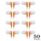 CN-Outlet CNOutlet Wholesale Earbuds Bulk Headphones Individually Bagged 50 Pack for iPhone Android MP3 Player for Schools Libraries Hospitals Orange