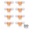 CN-Outlet CNOutlet Wholesale Earbuds Bulk Headphones Individually Bagged 50 Pack for iPhone Android MP3 Player for Schools Libraries Hospitals Orange