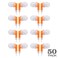 CN-Outlet CNOutlet Wholesale Earbuds Bulk Headphones Individually Bagged 50 Pack for iPhone Android MP3 Player for Schools Libraries Hospitals Orange