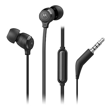 Motorola Sound Motorola Earbuds 3S Wired Earbuds with Microphone Corded inEar Headphones Comfortable Lightweight Silicone Ear Buds NonTangle Flat Cable 94mm Drivers Clear Bass Sound Black
